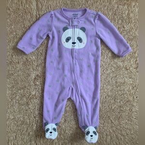 ✨(5 for $25) Carter's Lavender Panda Footed Pajama